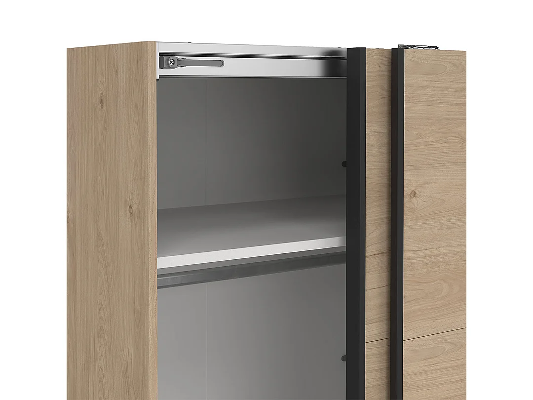 Bergamo armoire coulissante 2 portes 180x220cm chêne décor.