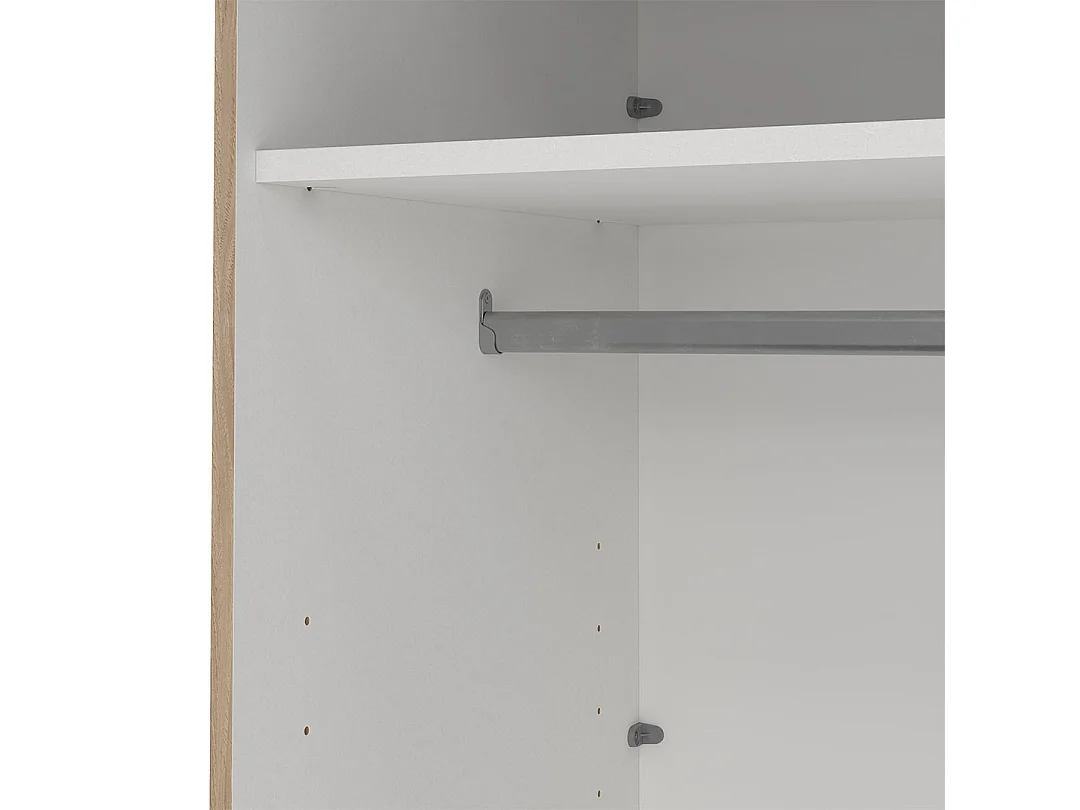 Bergamo armoire coulissante 2 portes 180x220cm chêne décor.