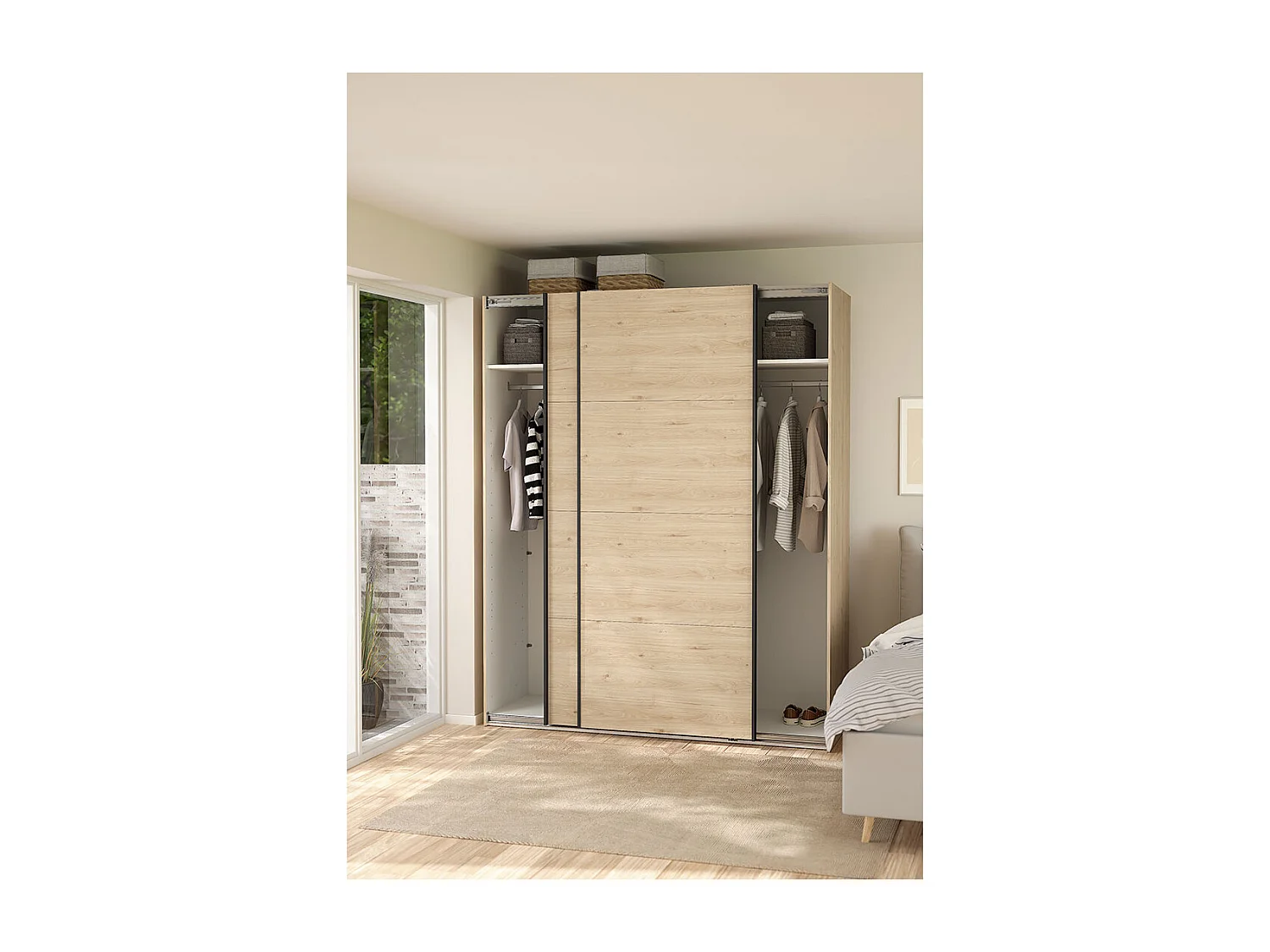 Bergamo Schiebetürenschrank 2 Türen 180x220cm Eiche Dekor.