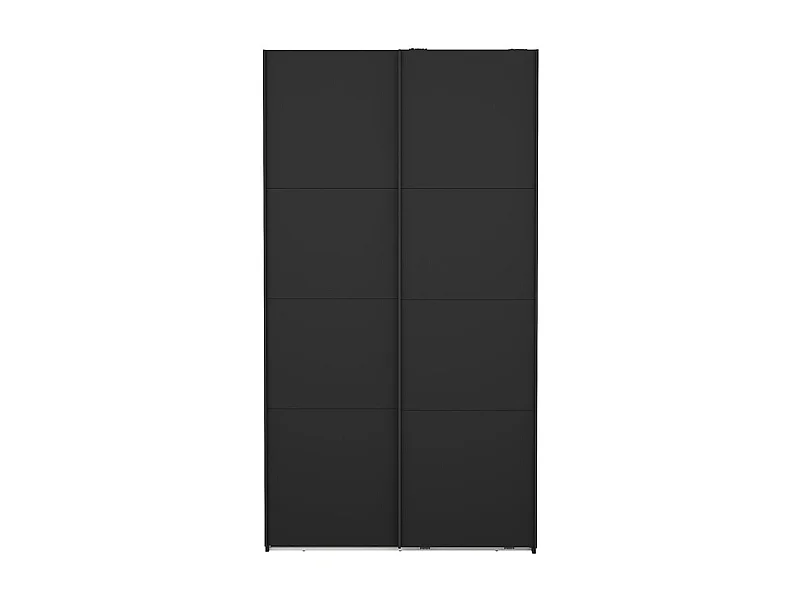 Catania Kleiderschrank 221x119x67cm, 2 Schiebetüren matt schwarz.