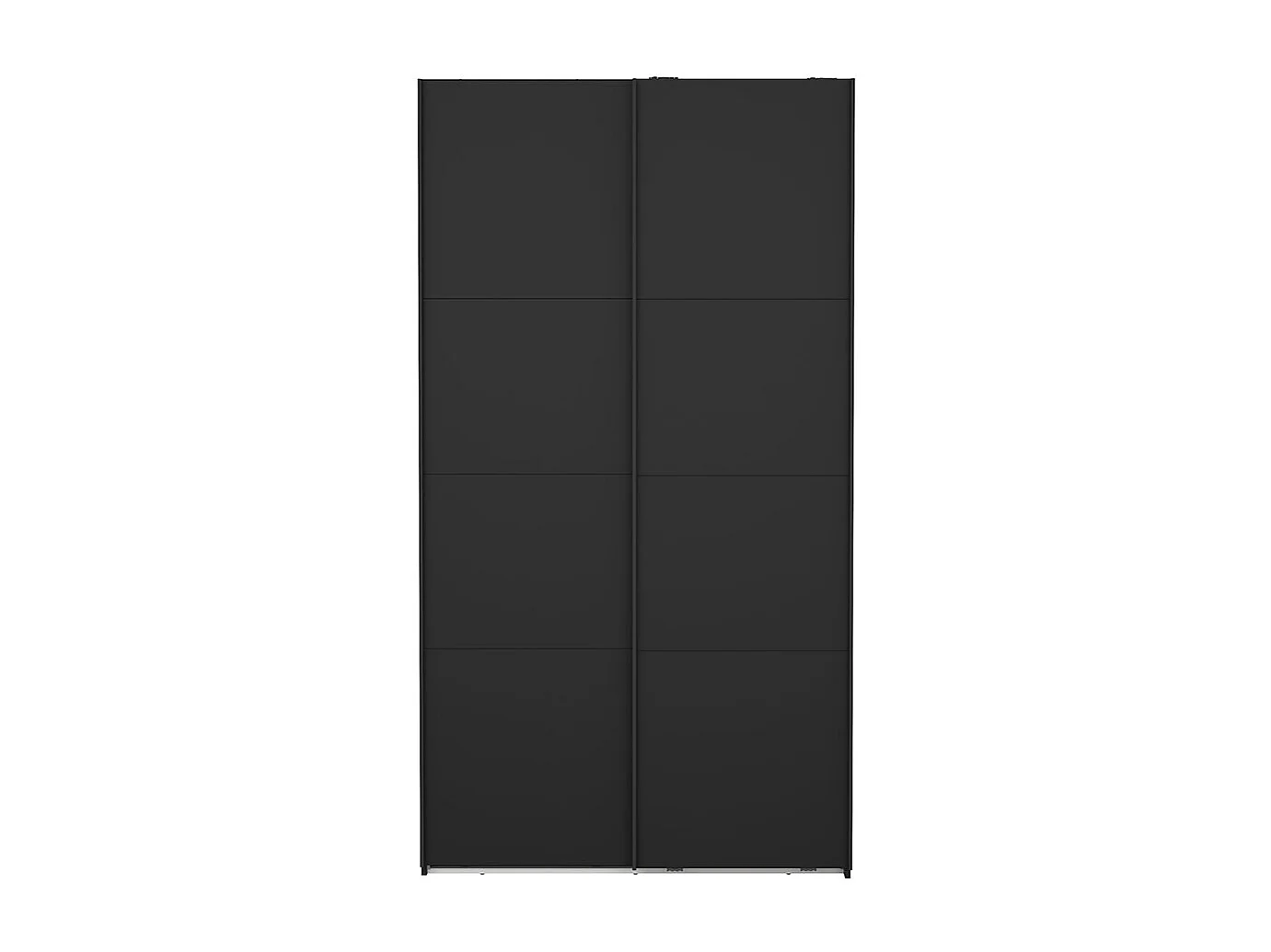 Catania Kleiderschrank 221x119x67cm, 2 Schiebetüren matt schwarz.