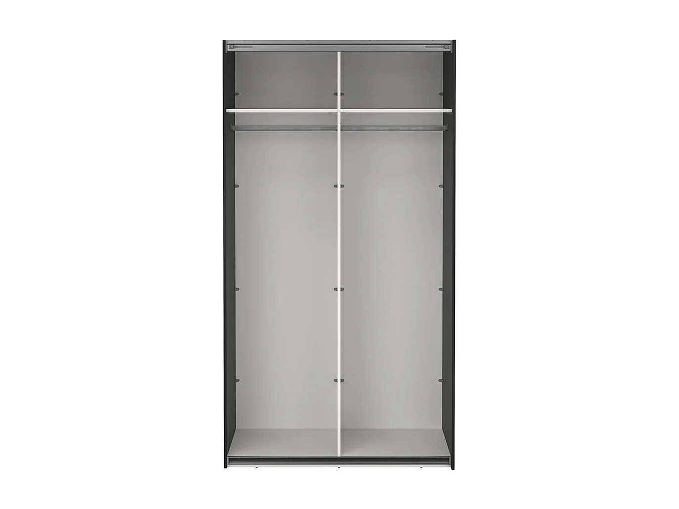 Catania Kleiderschrank 221x119x67cm, 2 Schiebetüren matt schwarz.