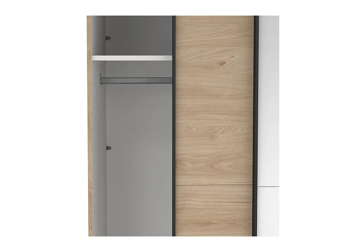 Como armoire coulissante 2 portes 120x220cm chêne décor.