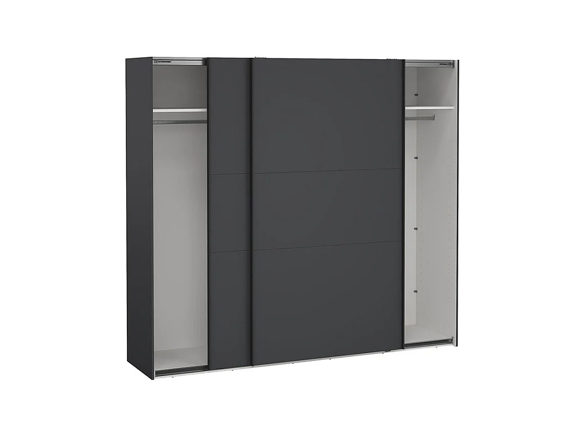 Como armoire coulissante 2 portes 245x220cm gris mat.