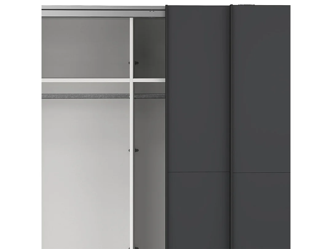 Como armoire coulissante 2 portes 245x220cm gris mat.