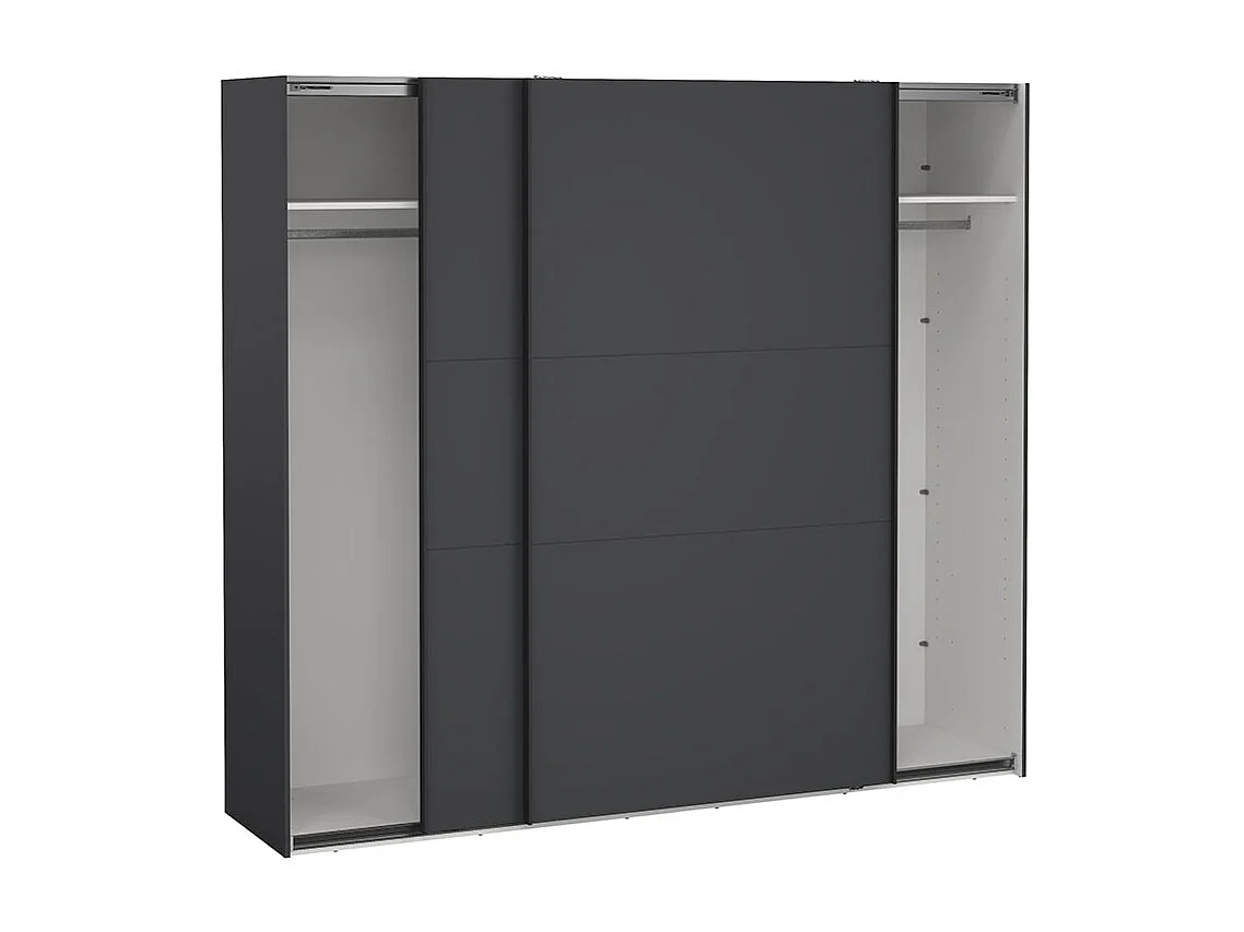 Como Schiebetürenschrank 2 Türen 245x220cm matt grau.