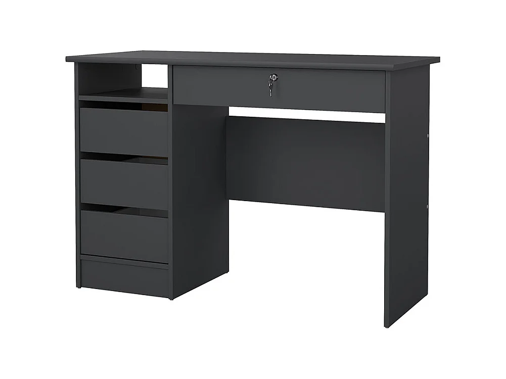 Scrivania FunctionPlus 1 ripiano, 4 cassetti grigio opaco.