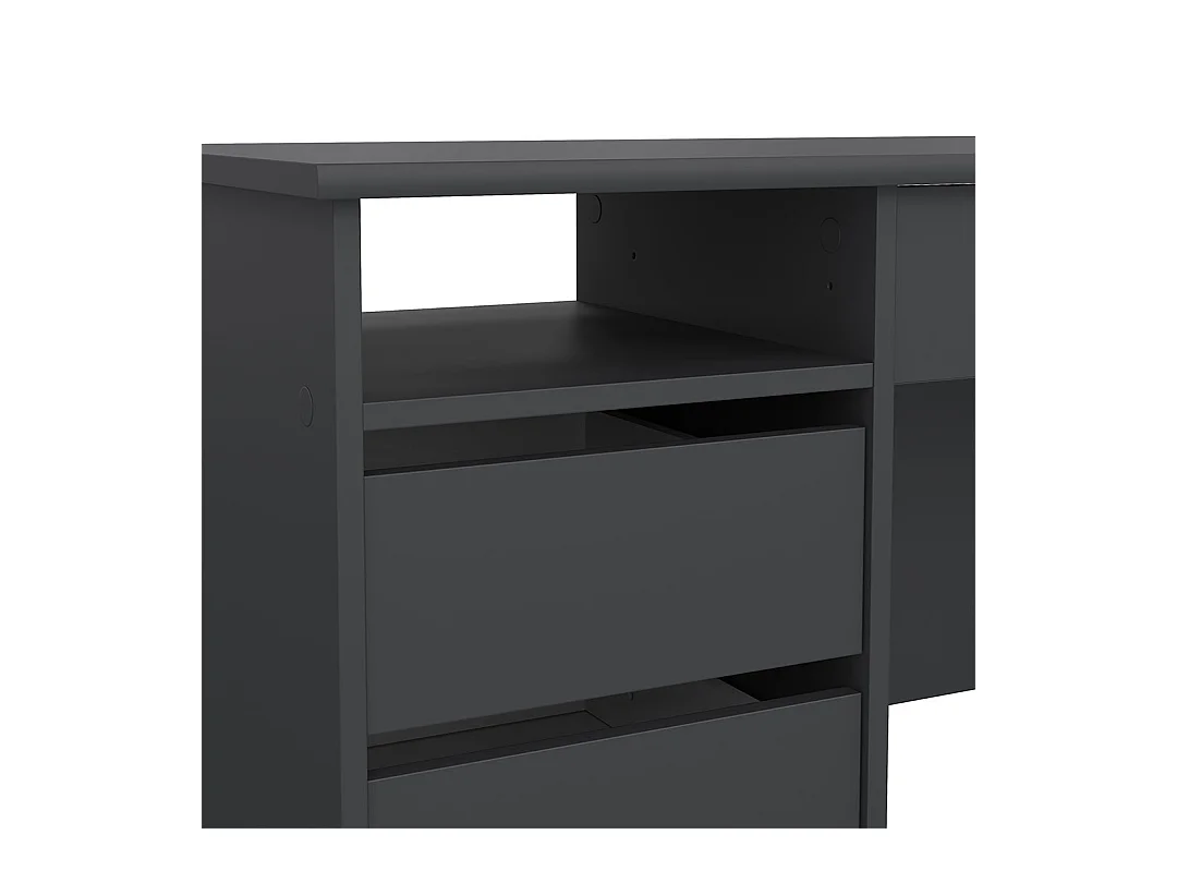 Scrivania FunctionPlus 1 ripiano, 4 cassetti grigio opaco.