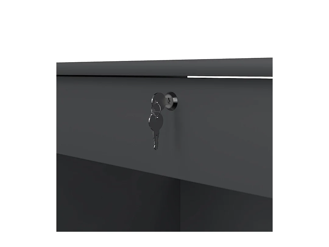 Scrivania FunctionPlus 1 ripiano, 4 cassetti grigio opaco.