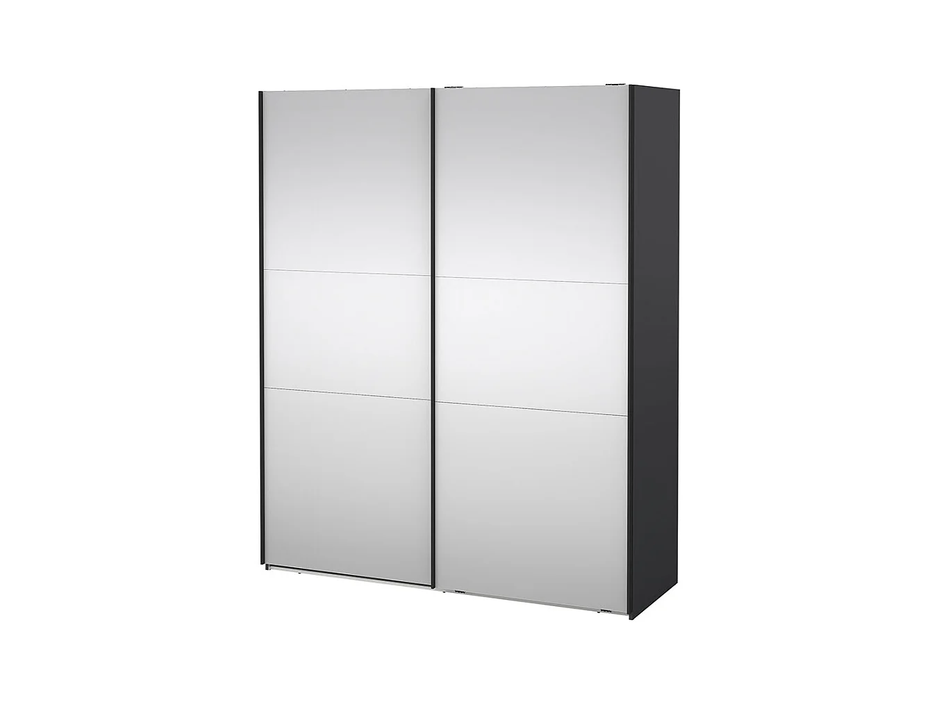 Como armoire coulissante 2 portes avec miroir 180x220cm gris mat.