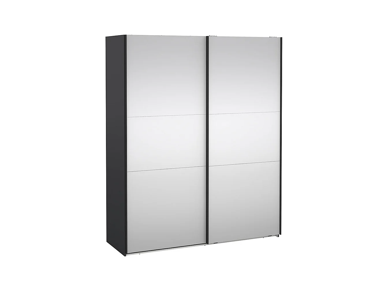 Como armoire coulissante 2 portes avec miroir 180x220cm gris mat.