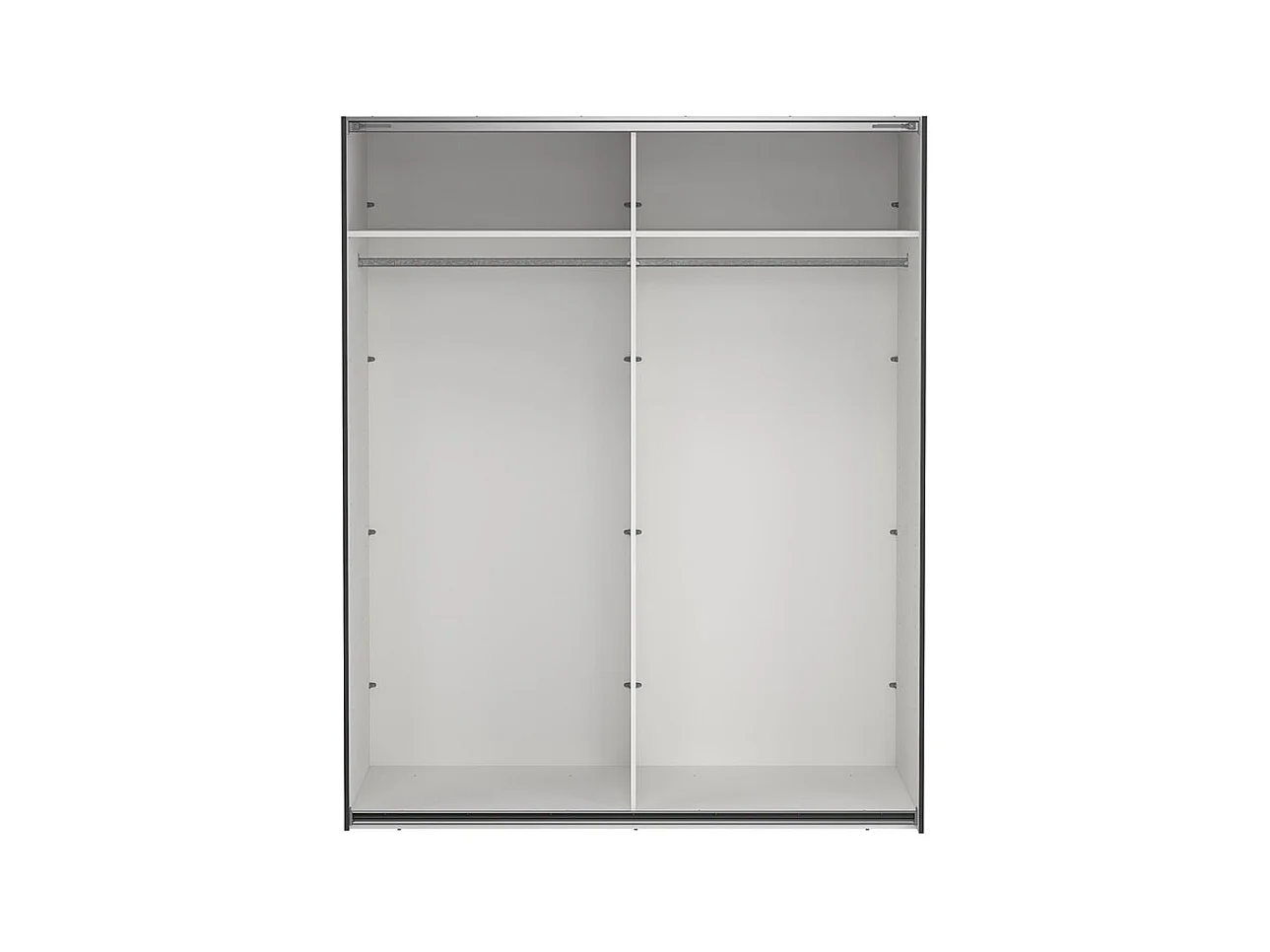 Como armoire coulissante 2 portes avec miroir 180x220cm gris mat.