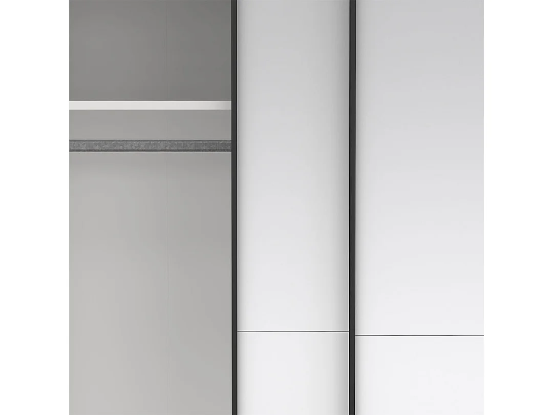 Como armoire coulissante 2 portes avec miroir 180x220cm gris mat.