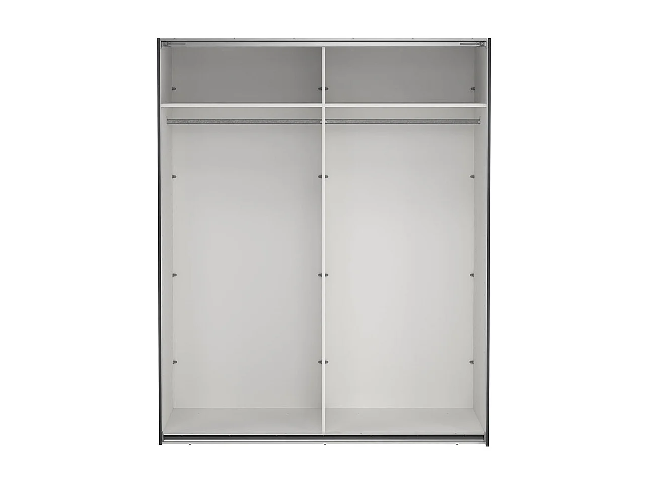 Como armoire coulissante 2 portes avec miroir 180x220cm gris mat.