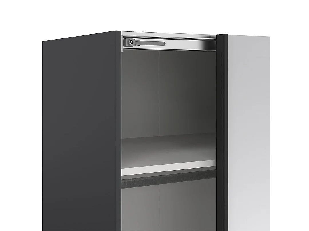 Como armoire coulissante 2 portes avec miroir 180x220cm gris mat.