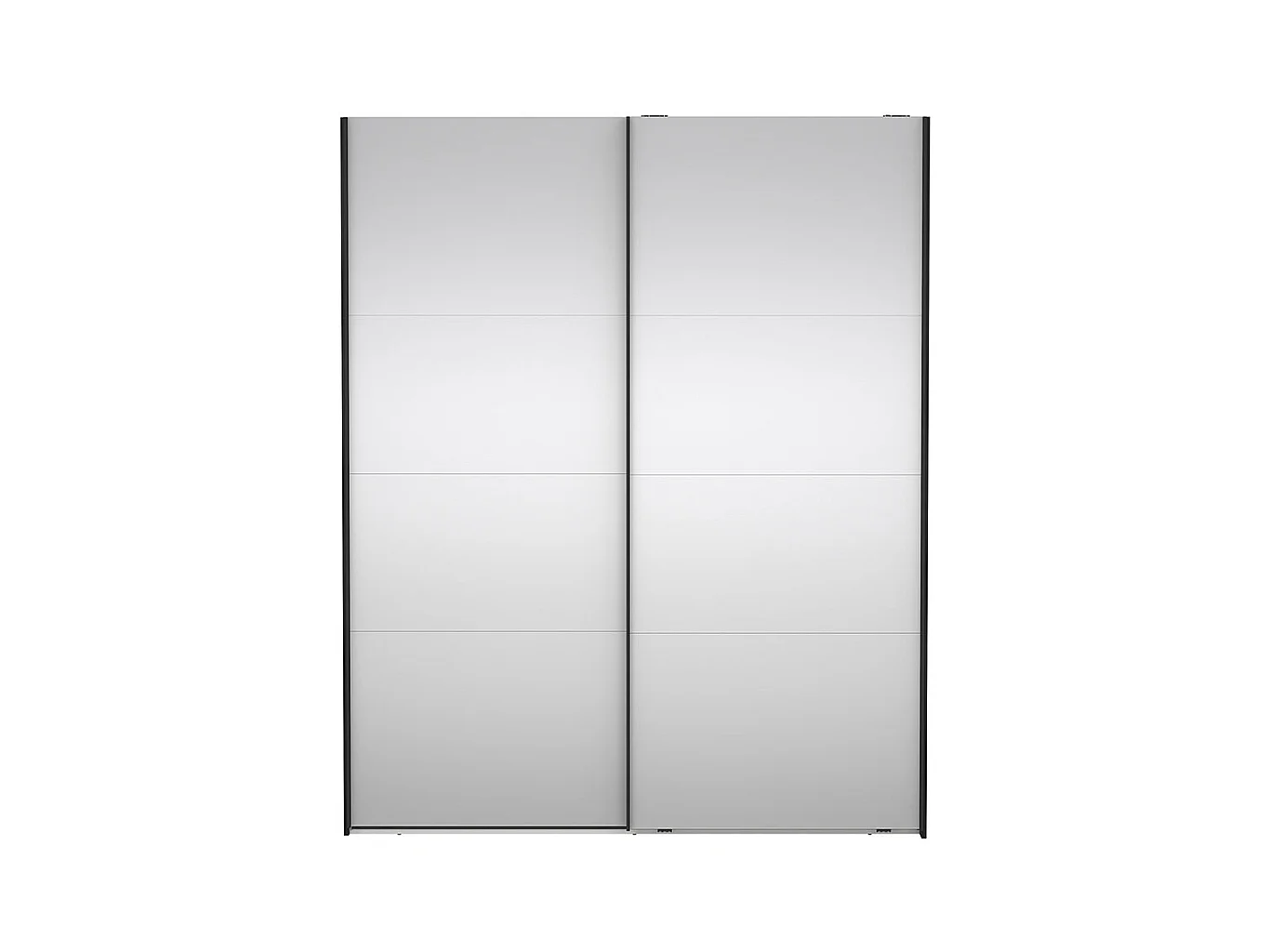 Catania armoire coulissante 2 portes avec miroir 180x220cm noir mat.