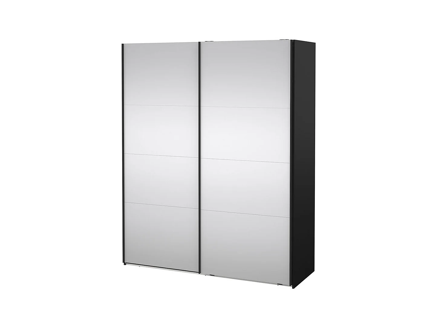Catania armoire coulissante 2 portes avec miroir 180x220cm noir mat.