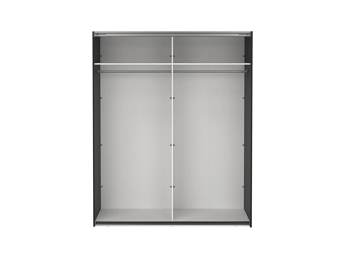 Catania armoire coulissante 2 portes avec miroir 180x220cm noir mat.