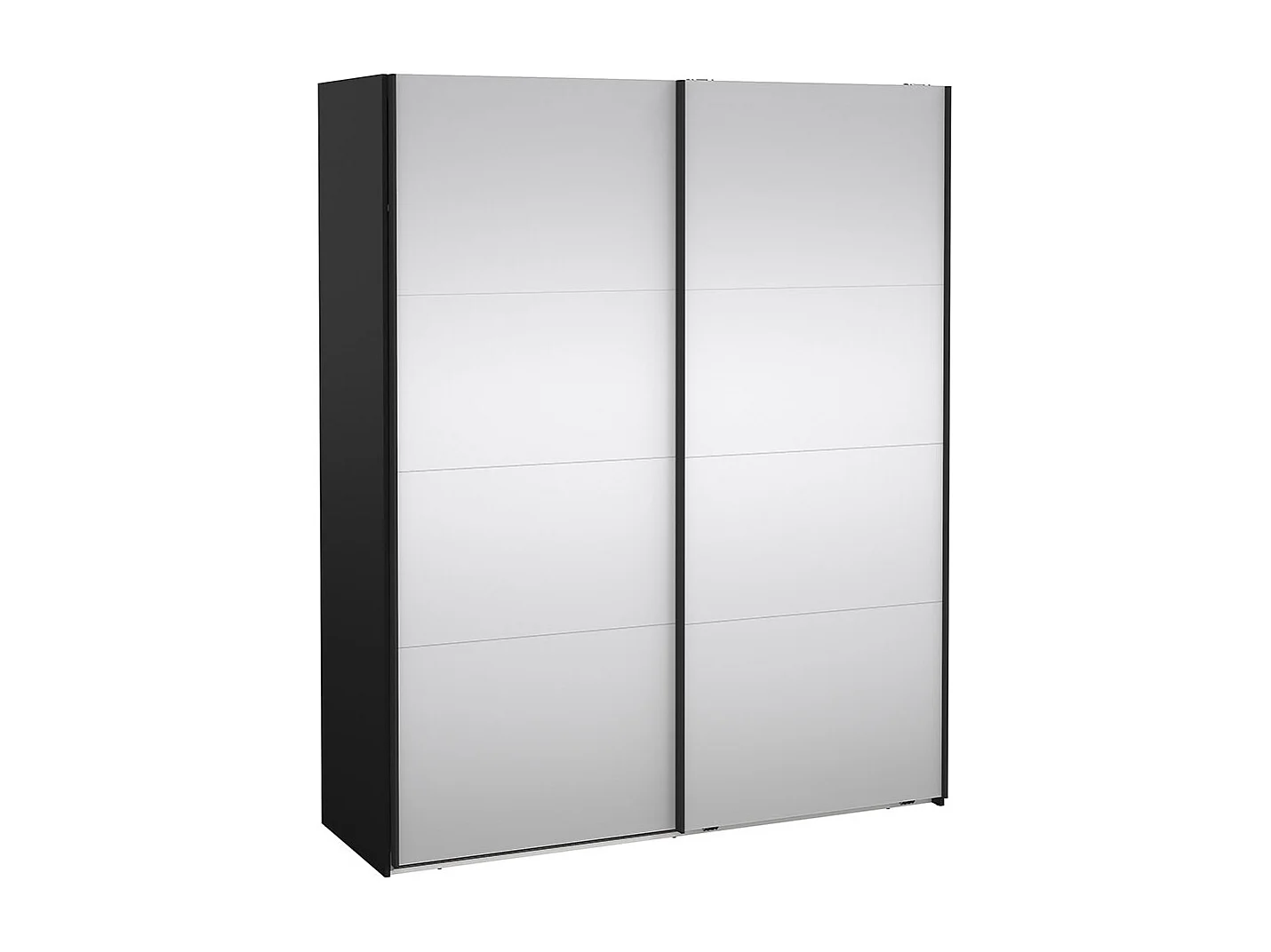 Catania armoire coulissante 2 portes avec miroir 180x220cm noir mat.