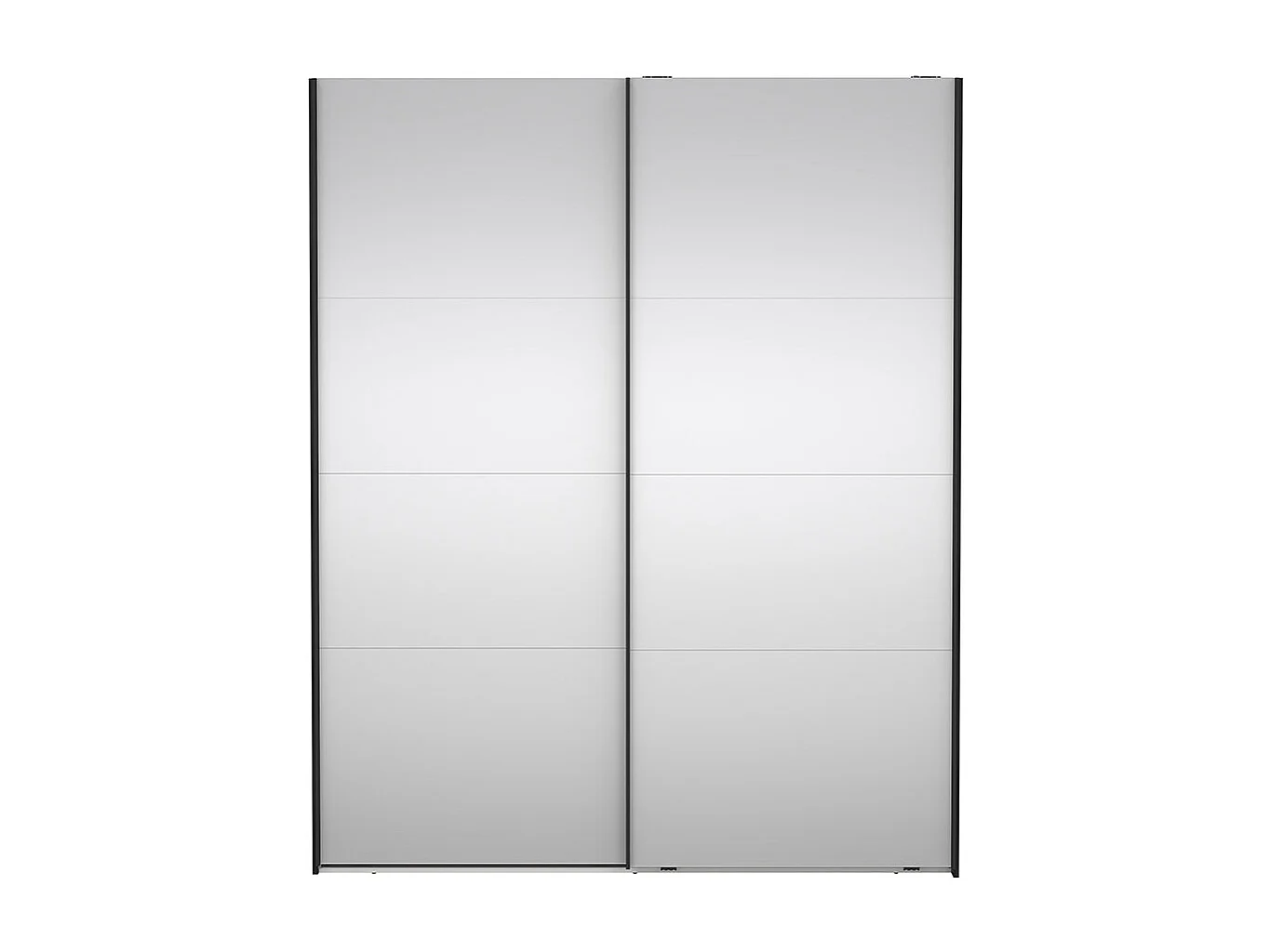 Catania armoire coulissante 2 portes avec miroir 180x220cm noir mat.