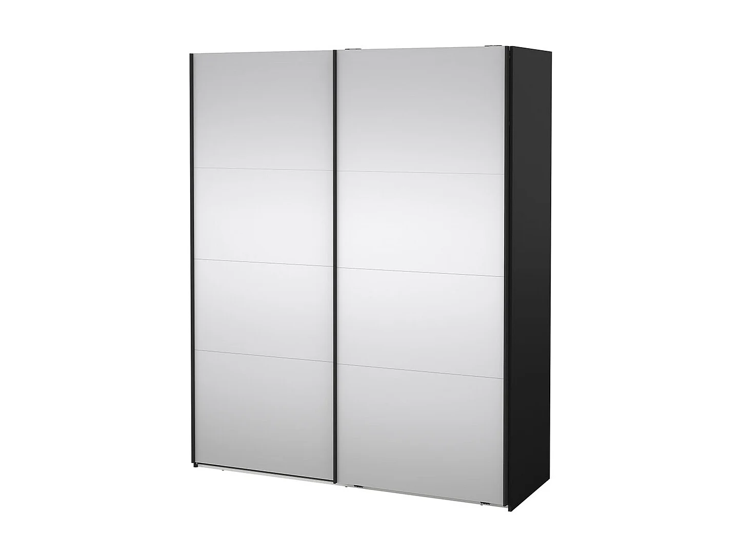 Catania armoire coulissante 2 portes avec miroir 180x220cm noir mat.