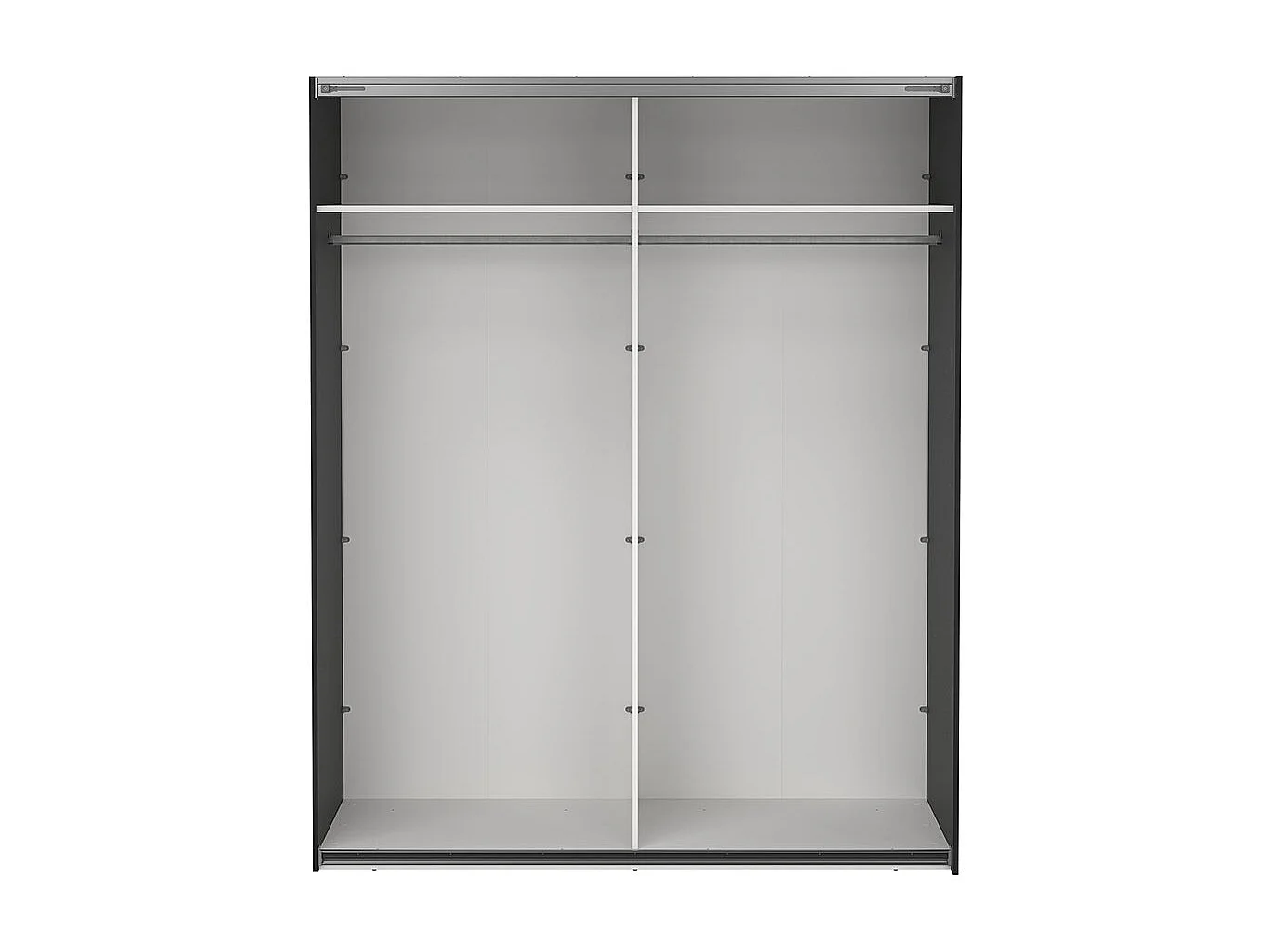 Catania armoire coulissante 2 portes avec miroir 180x220cm noir mat.