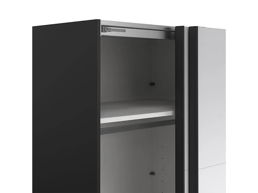 Catania armoire coulissante 2 portes avec miroir 180x220cm noir mat.