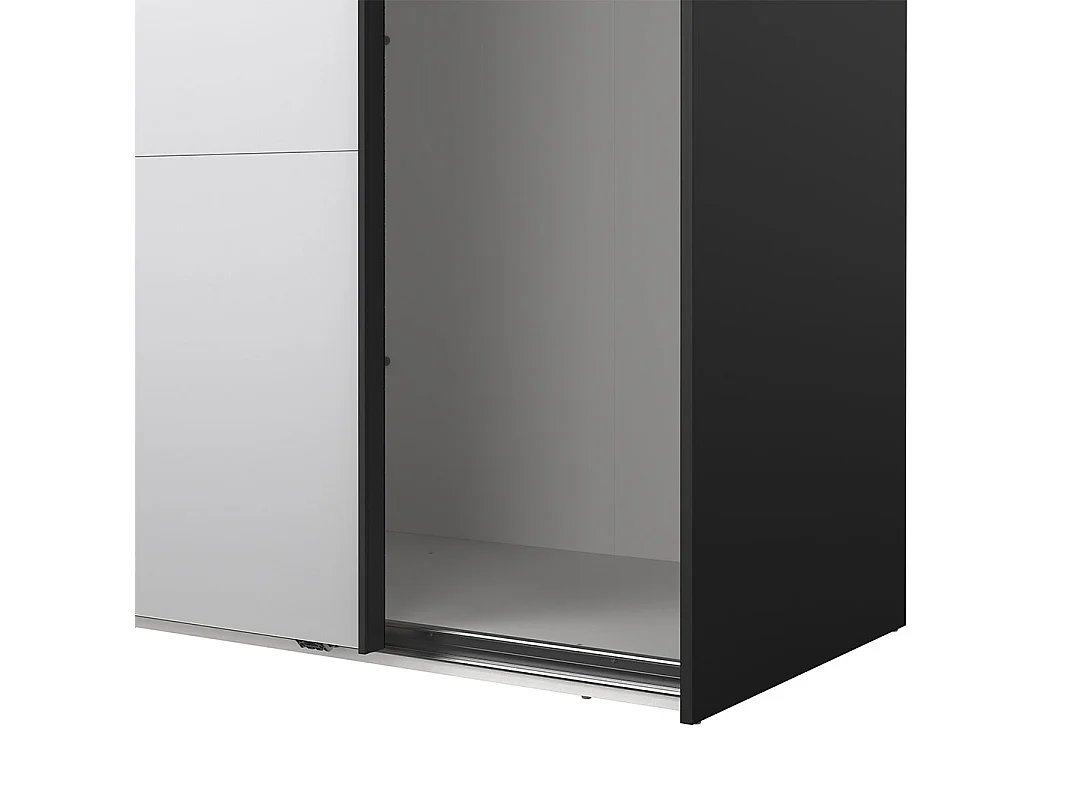 Catania armoire coulissante 2 portes avec miroir 180x220cm noir mat.