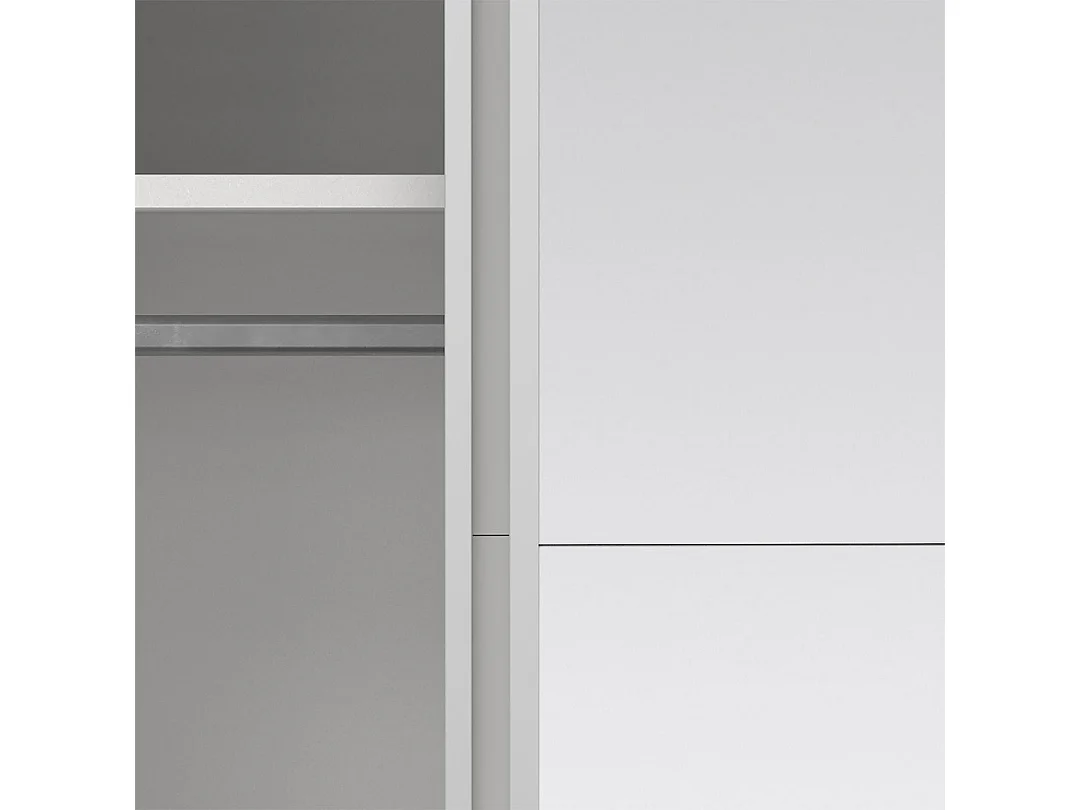 Bergamo schuifdeurkast 2 deuren 140x220cm wit.