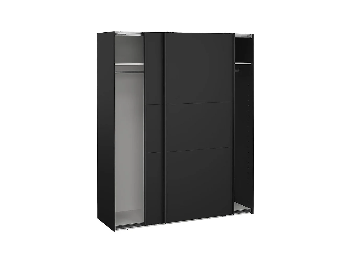 Como armoire coulissante 2 portes 180x220cm noir mat.