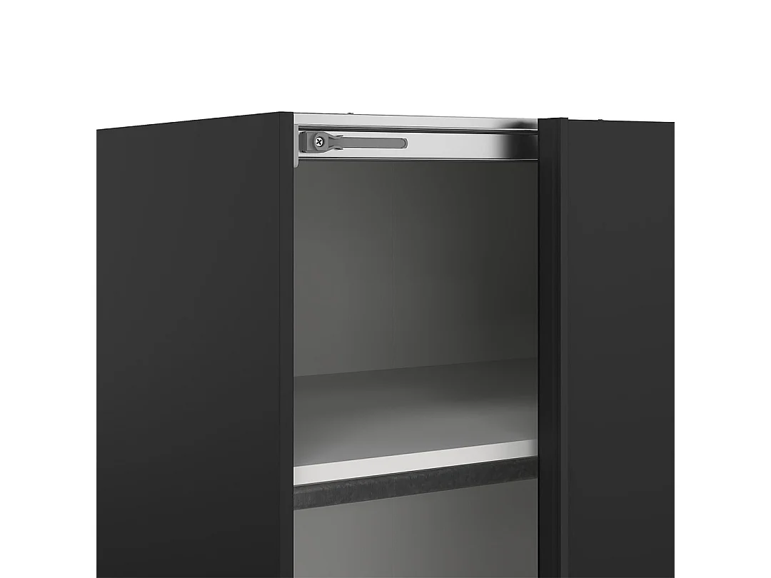 Como armoire coulissante 2 portes 180x220cm noir mat.