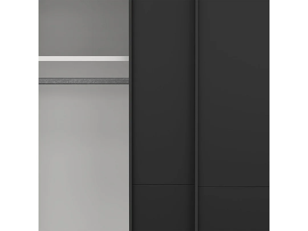 Como armoire coulissante 2 portes 180x220cm noir mat.