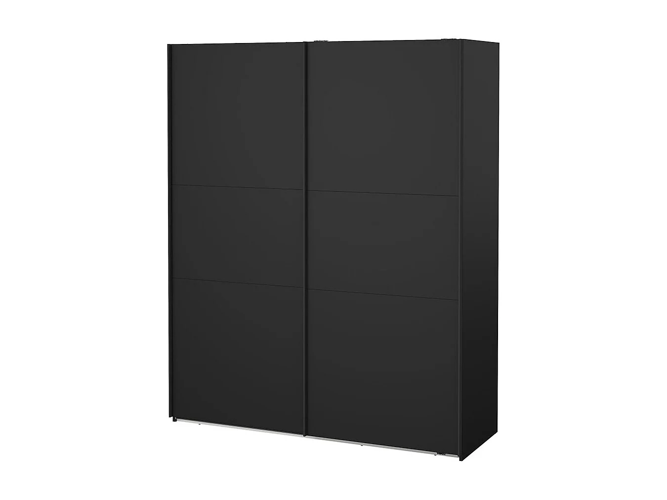 Como Schiebetürenschrank 2 Türen 180x220cm matt schwarz.