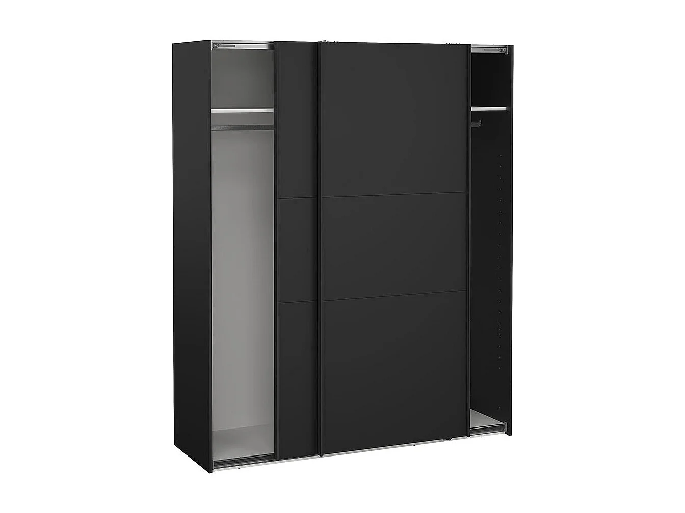 Como Schiebetürenschrank 2 Türen 180x220cm matt schwarz.