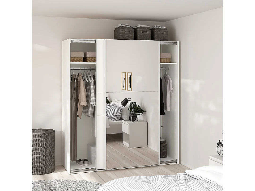 Como armoire coulissante 2 portes 180x200cm blanc.