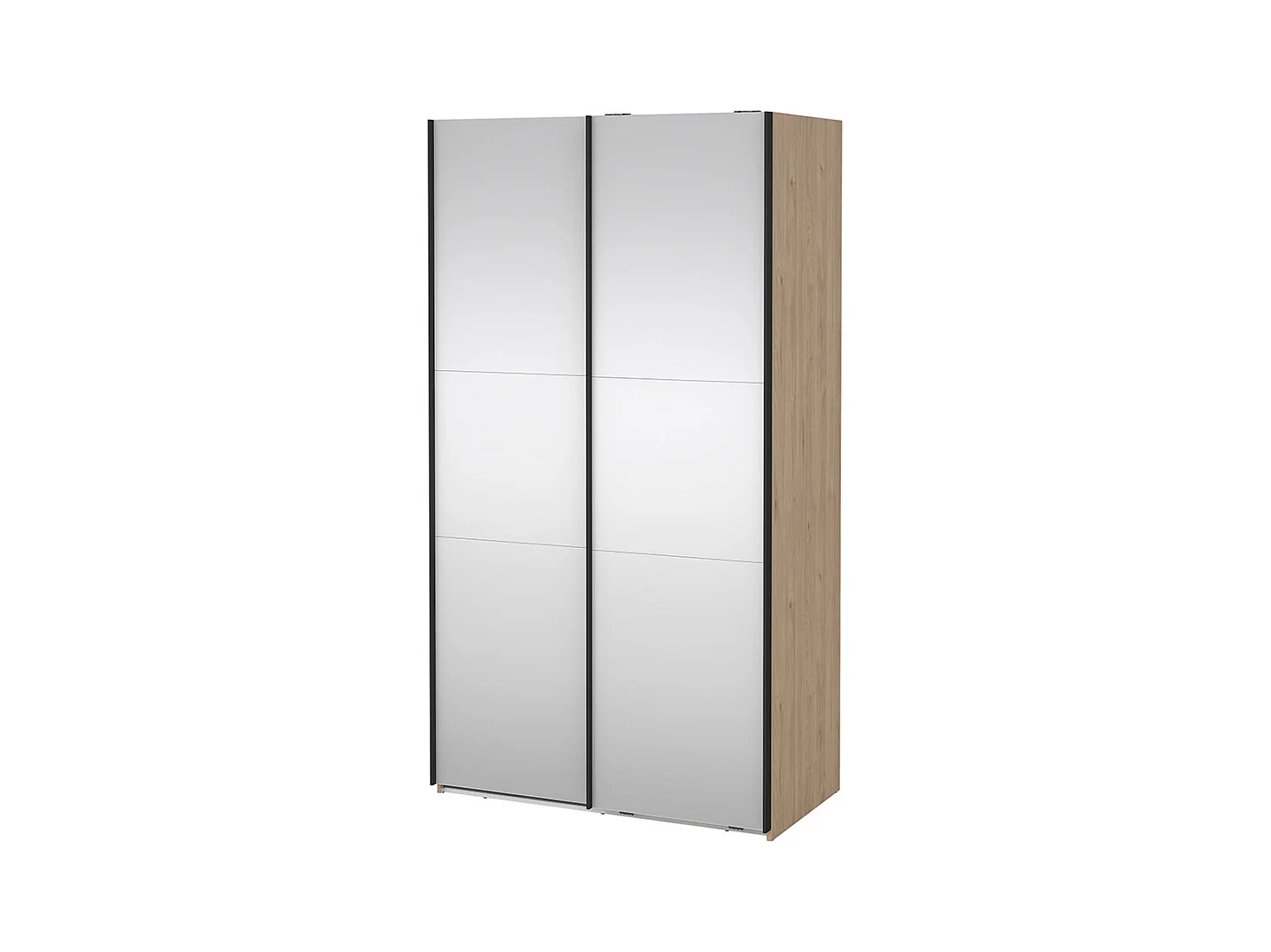 Como armoire coulissante 2 portes avec miroir 120x220cm chêne décor.
