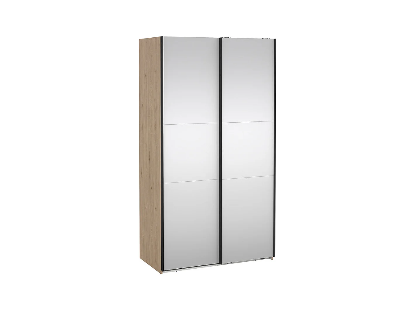 Como armoire coulissante 2 portes avec miroir 120x220cm chêne décor.