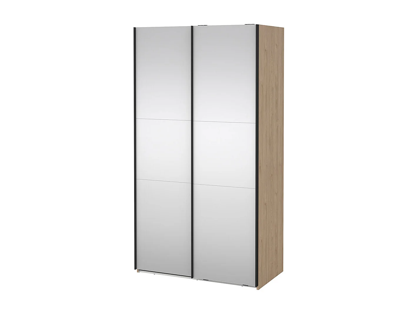 Como Schiebetürenschrank 2 Türen mit Spiegel 120x220cm Eiche Dekor.