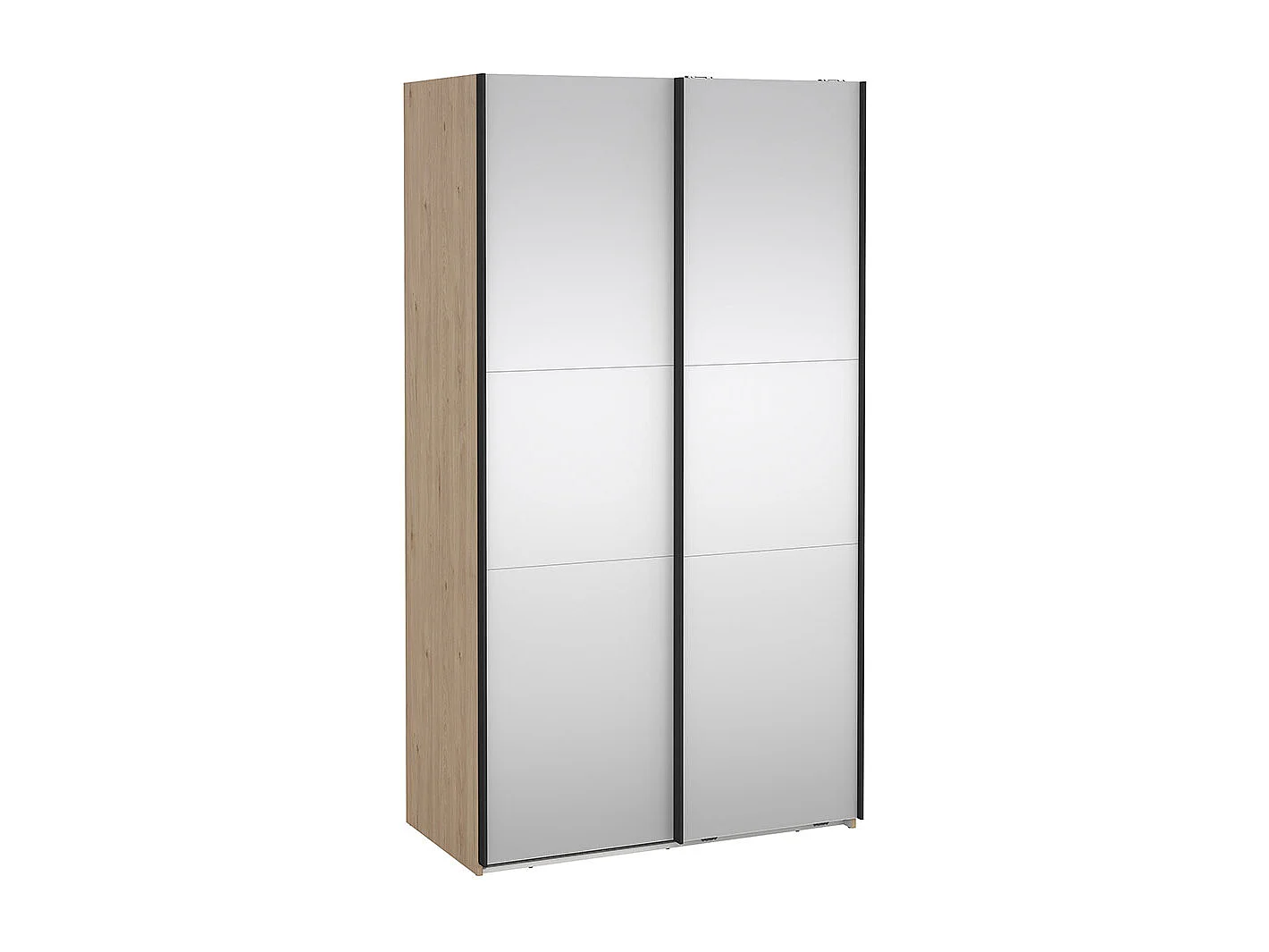 Como Schiebetürenschrank 2 Türen mit Spiegel 120x220cm Eiche Dekor.