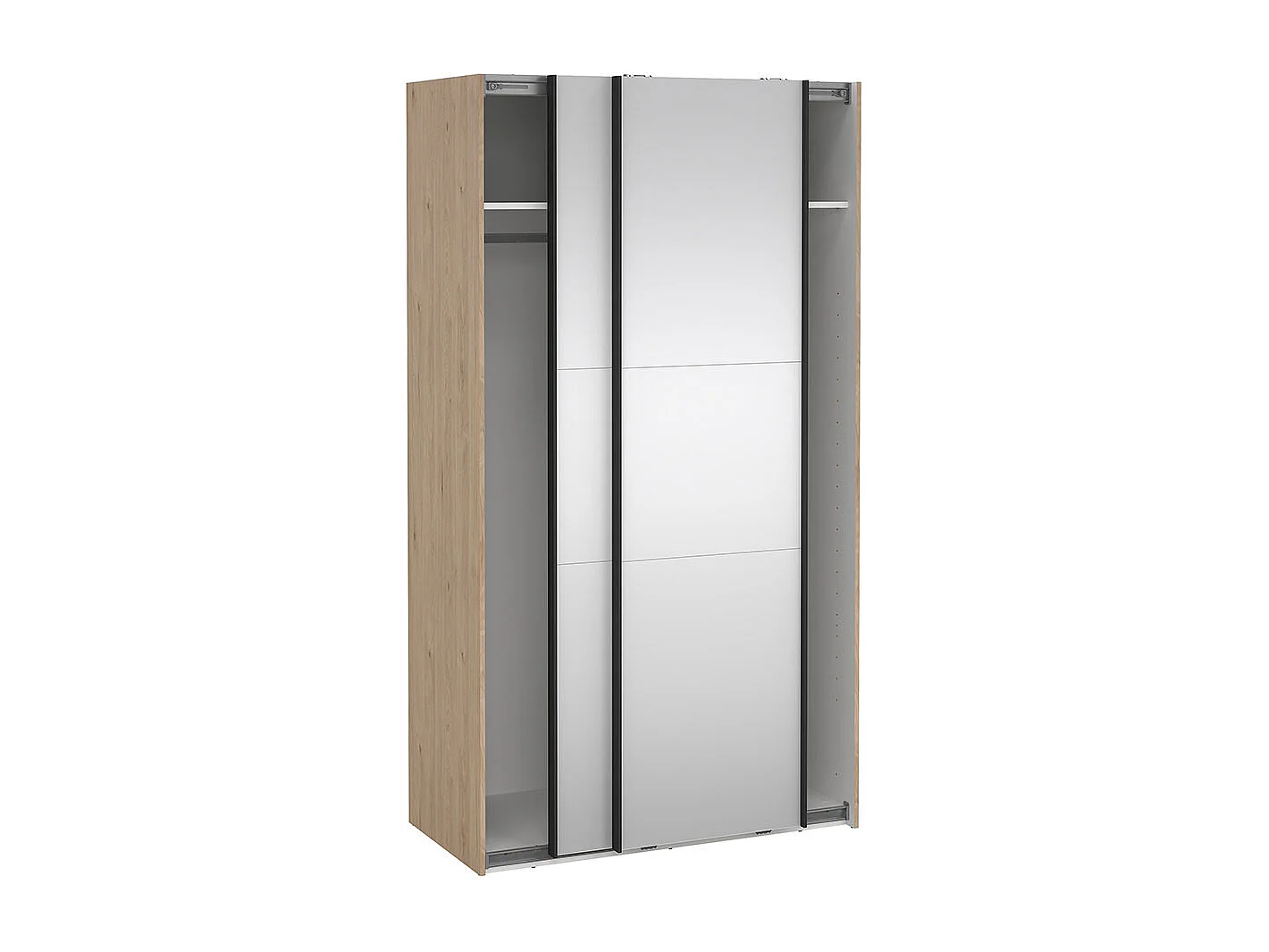 Como Schiebetürenschrank 2 Türen mit Spiegel 120x220cm Eiche Dekor.