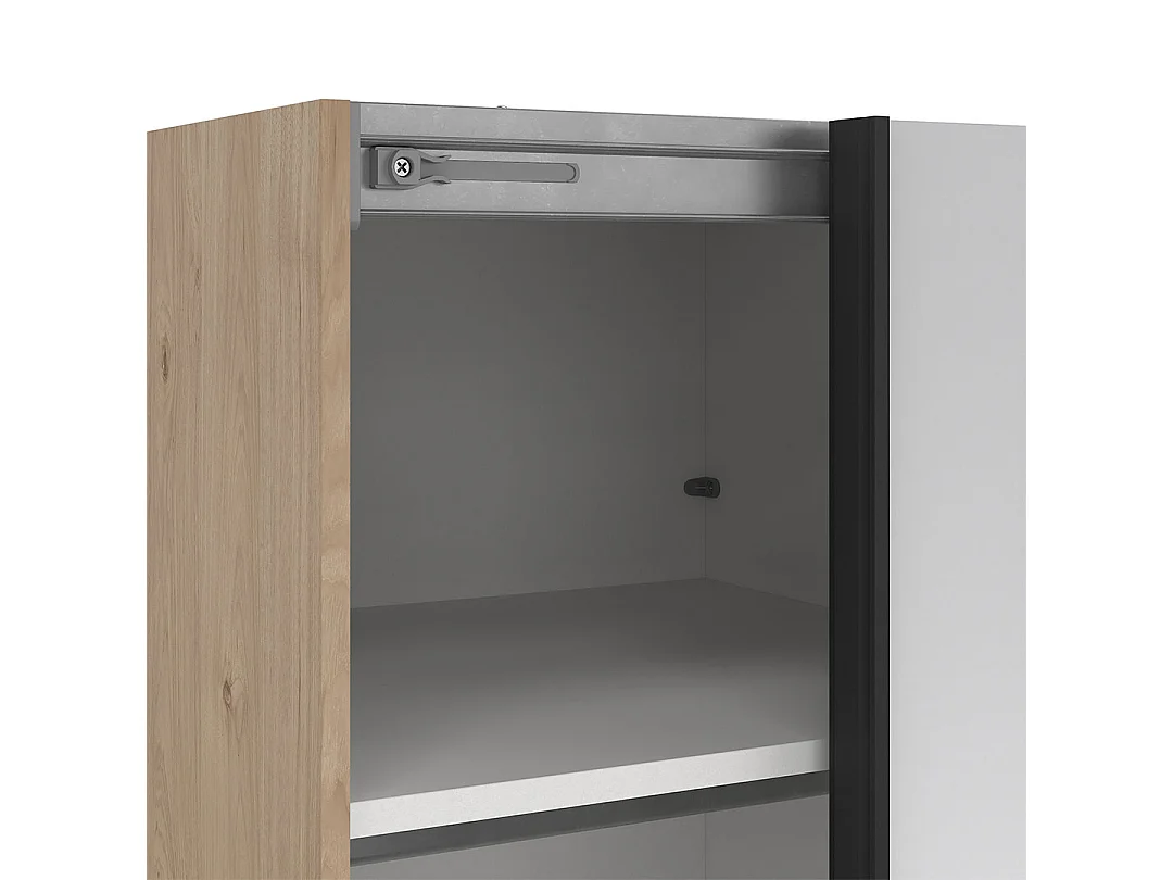 Como Schiebetürenschrank 2 Türen mit Spiegel 120x220cm Eiche Dekor.