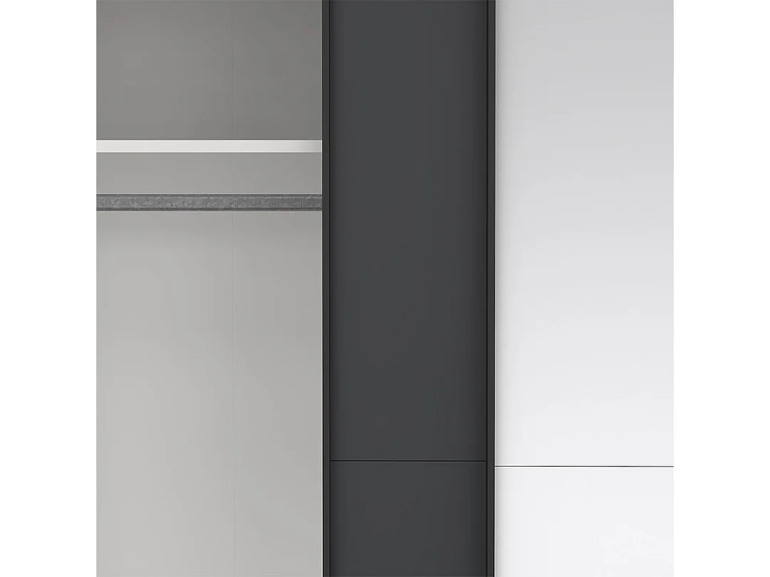 Como armoire coulissante 2 portes 180x220cm gris mat.