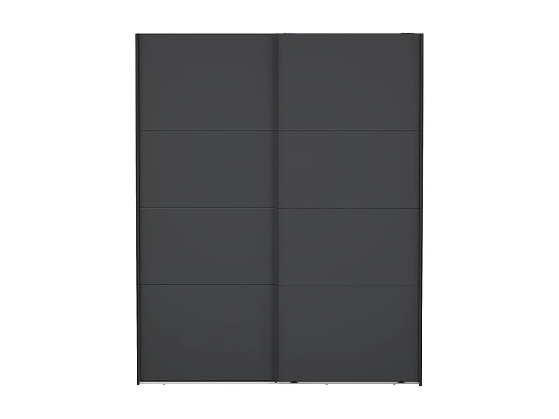 Catania Kleiderschrank 221x179x65cm, 2 Schiebetüren matgrå.