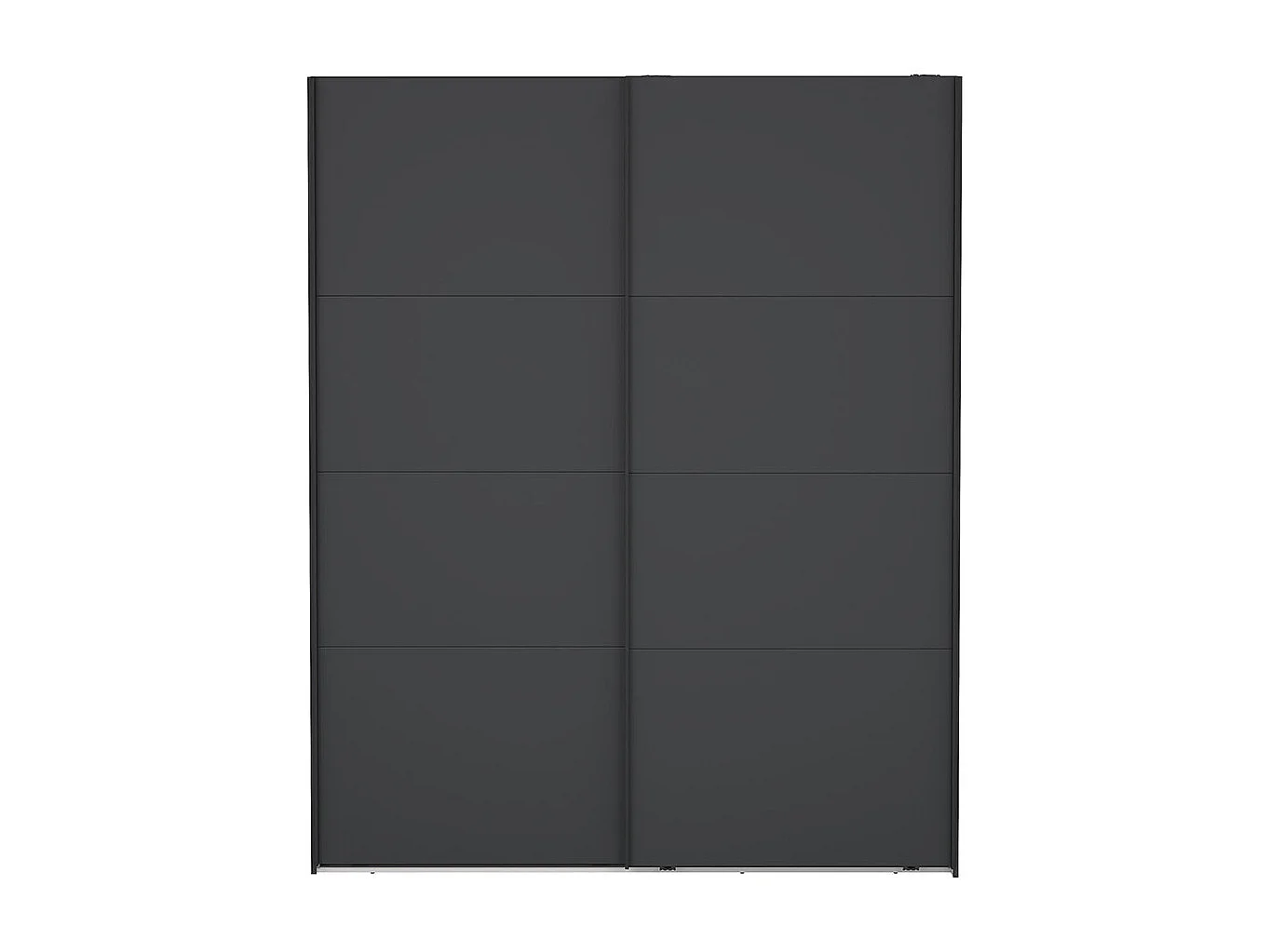 Catania Kleiderschrank 221x179x65cm, 2 Schiebetüren matgrå.