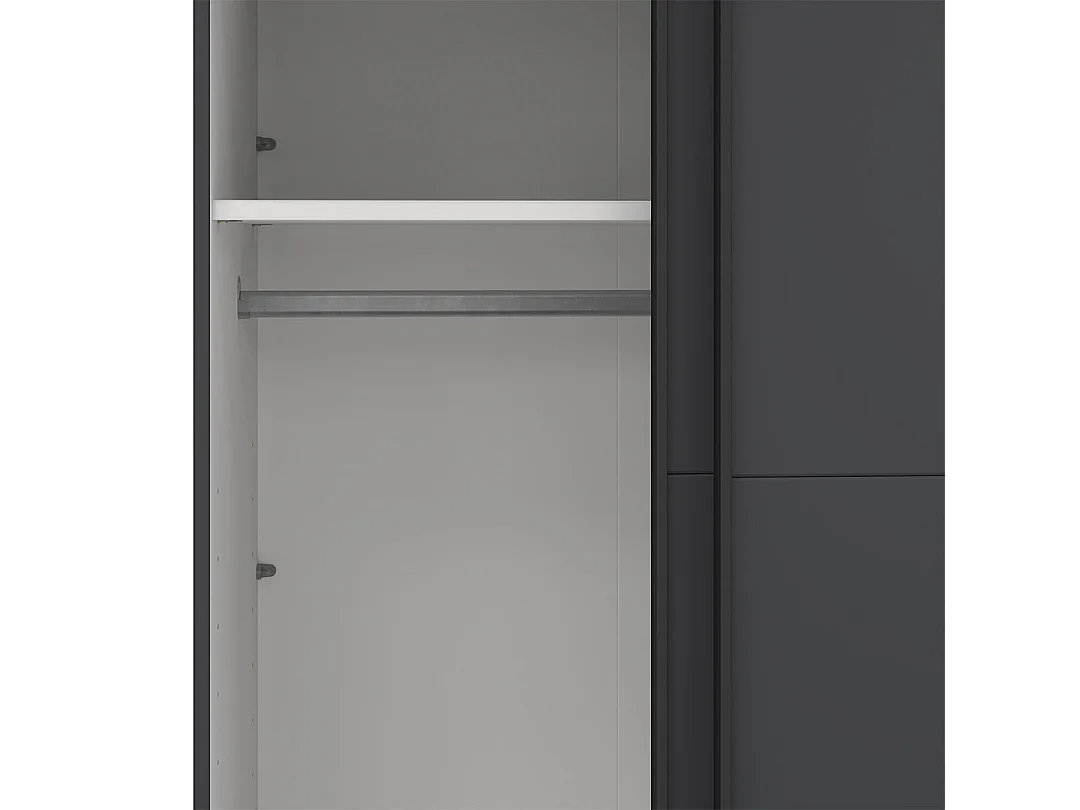 Catania Kleiderschrank 221x179x65cm, 2 Schiebetüren matgrå.