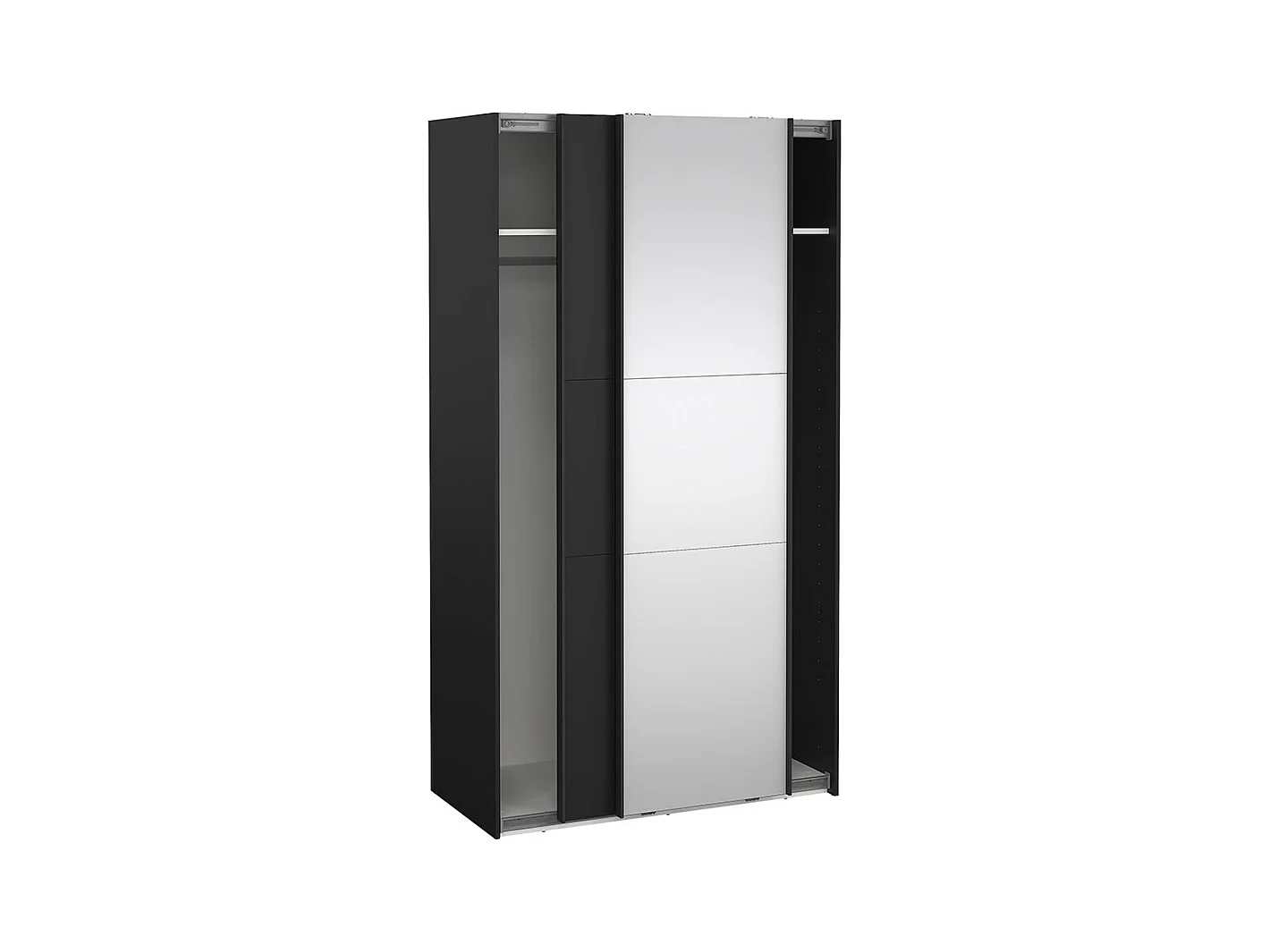 Como armoire coulissante 2 portes 120x220cm noir mat.