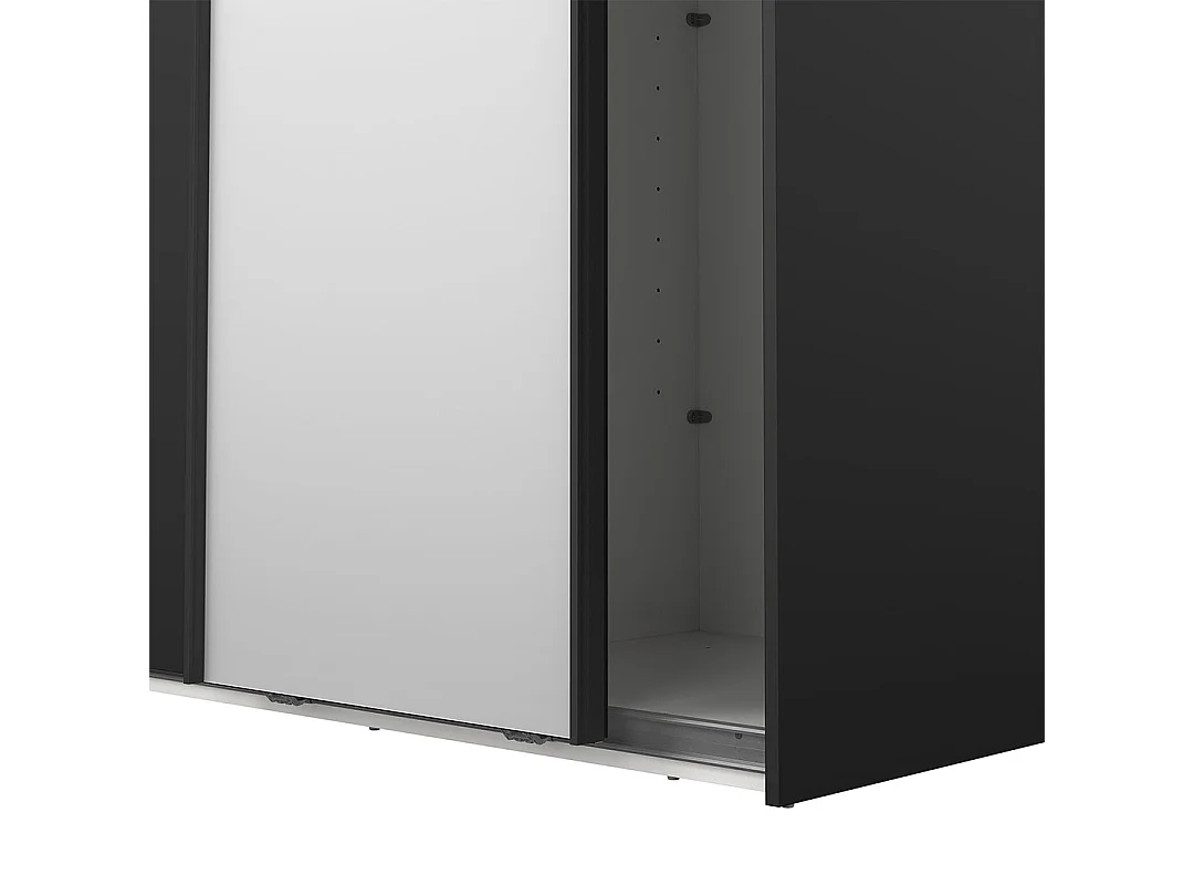 Como armoire coulissante 2 portes 120x220cm noir mat.