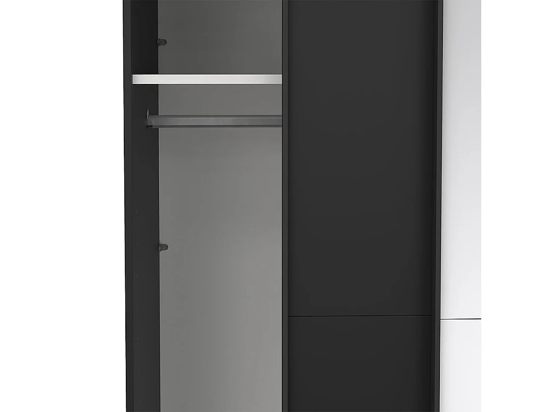 Como armoire coulissante 2 portes 120x220cm noir mat.