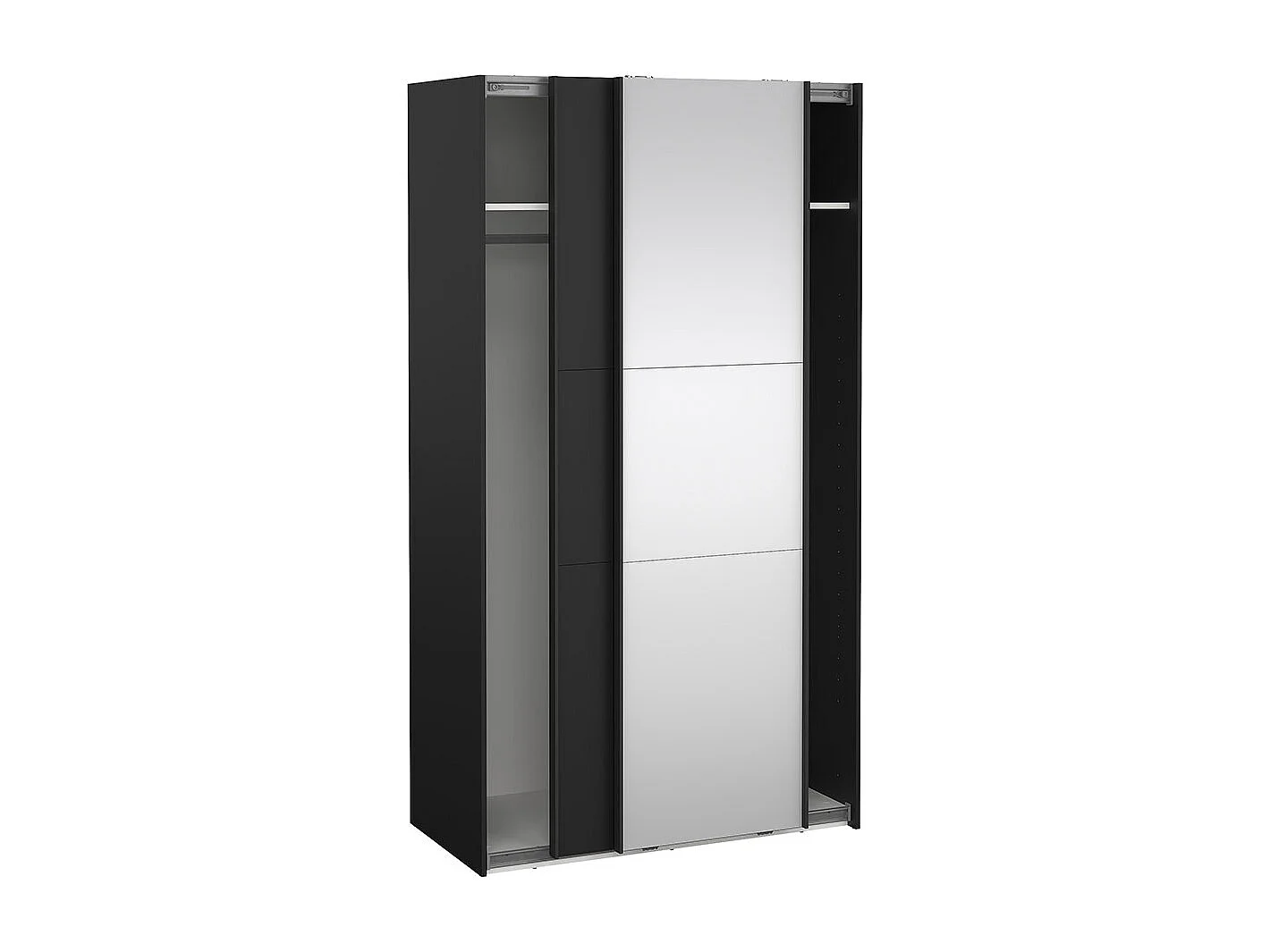 Como Schiebetürenschrank 2 Türen 120x220cm matt schwarz.