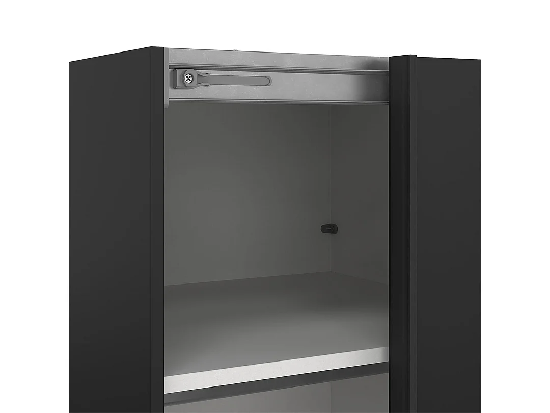 Como Schiebetürenschrank 2 Türen 120x220cm matt schwarz.